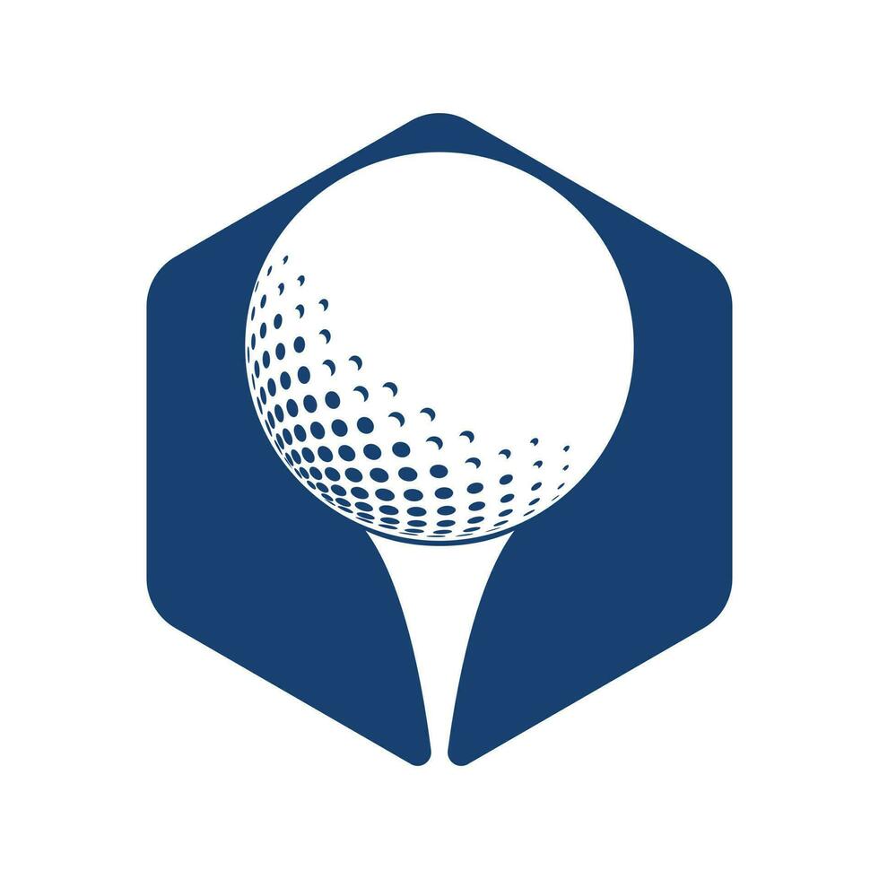 golf logotyp med element av boll design. kan vara Begagnade för golf Utrustning företag. vektor