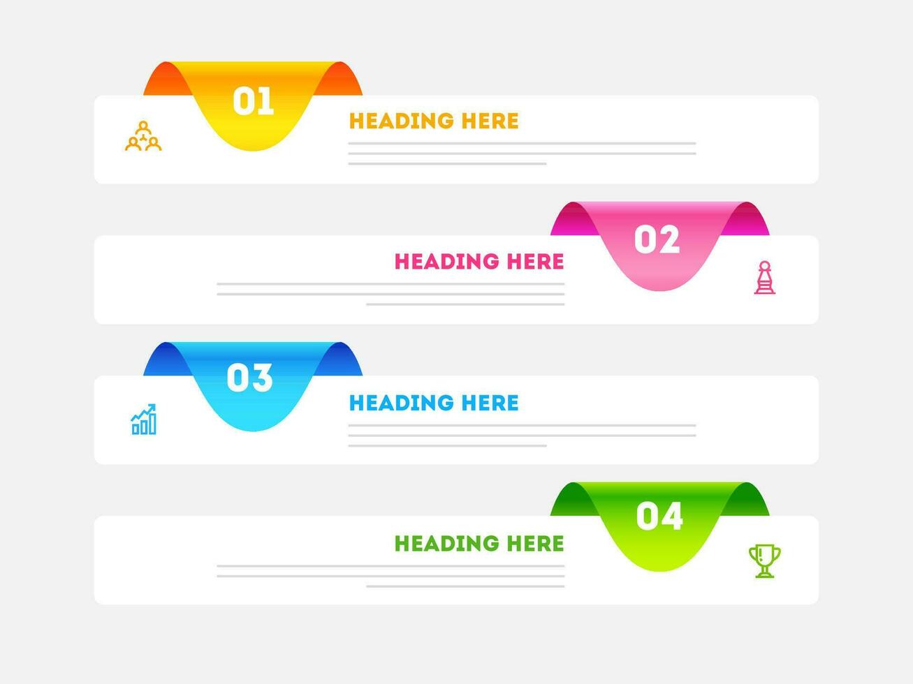 fyra annorlunda steg infographic baner layout för företag eller företags- sektor. vektor