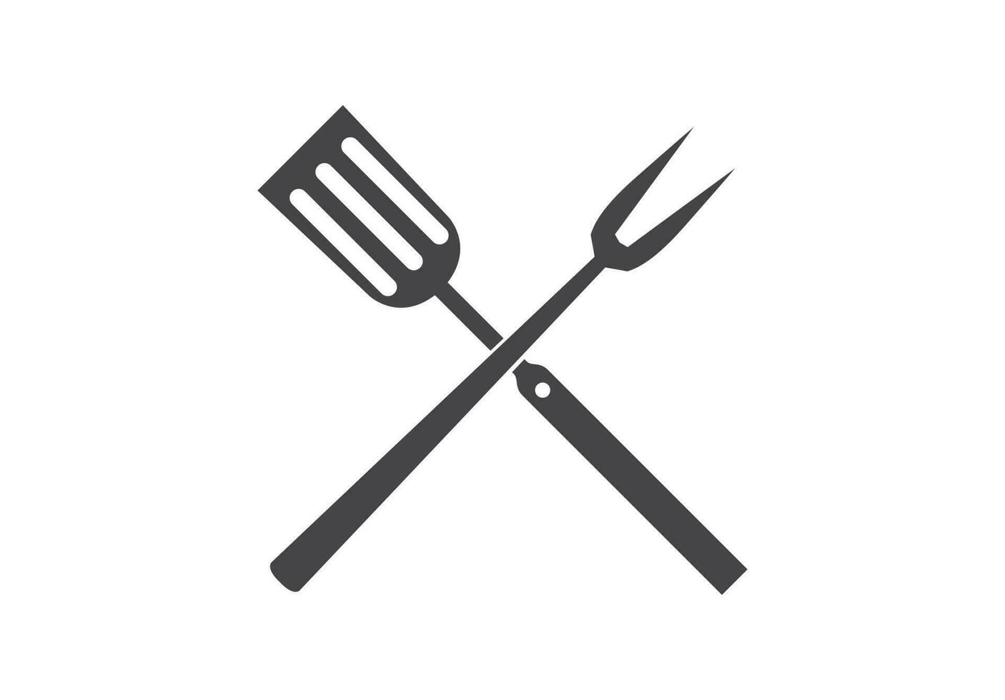 bbq eller grill verktyg ikon vektor illustration på bakgrund