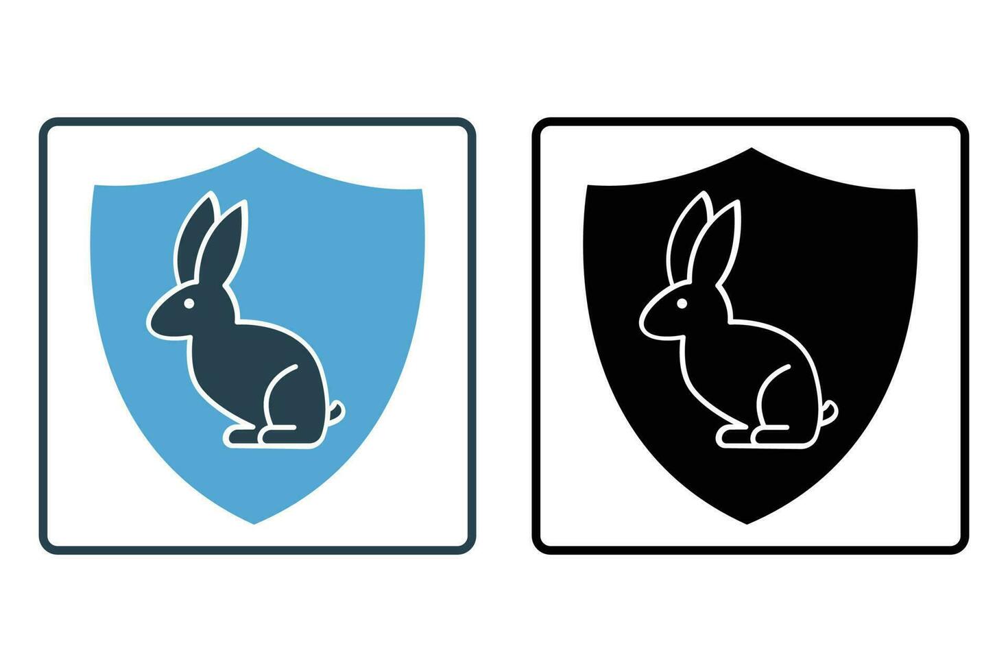 djur- hälsa försäkring ikon. fast ikon stil. sällskapsdjur skydd. kanin ikon illustration. enkel vektor design redigerbar