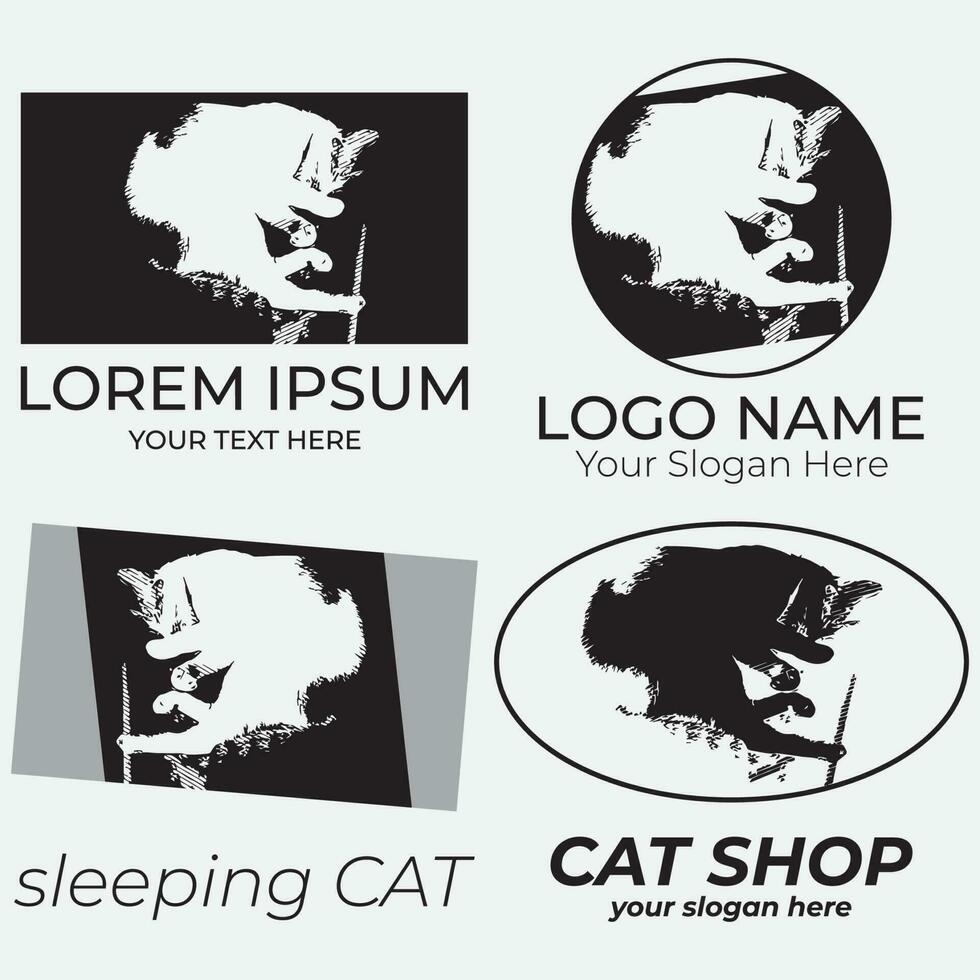 Katze Vektor Illustration Design Symbol Logo