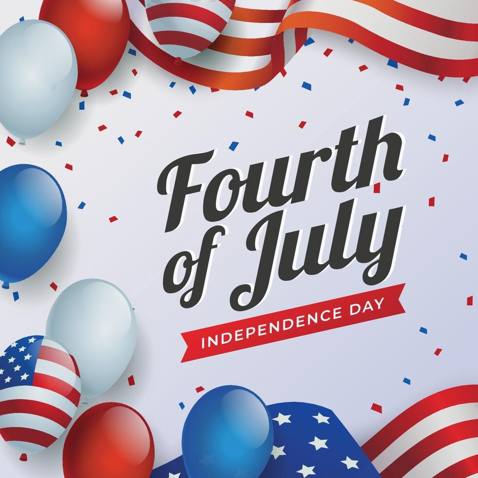 Feiern Sie den vierten Unabhängigkeitstag im Juli in den USA vektor