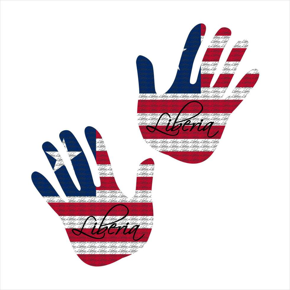 Liberia flagga hand vektor