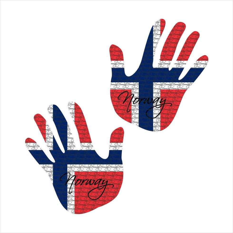 Norwegen Flagge Hand Vektor