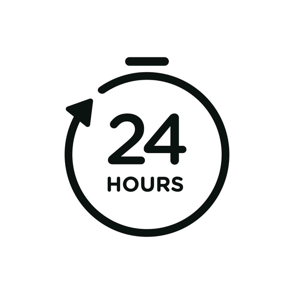 24-Stunden-Symbol isoliert auf weißem Hintergrund vektor