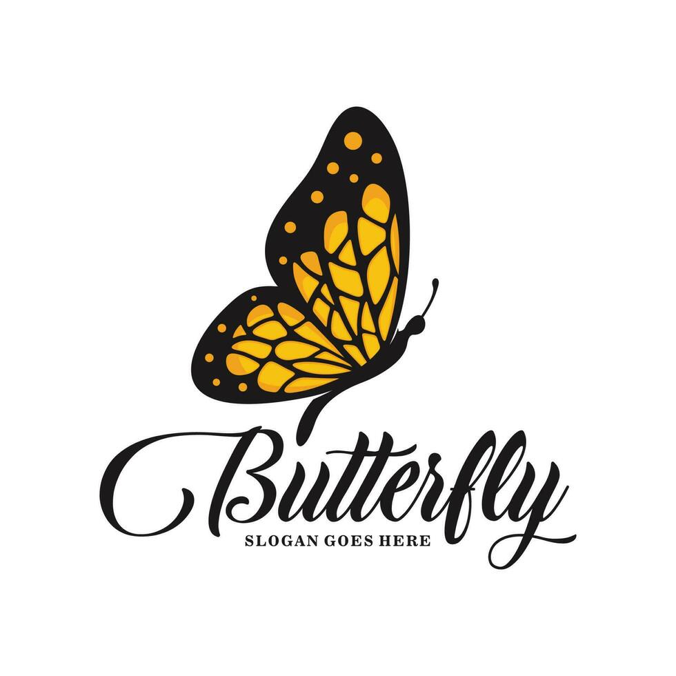 Schmetterling-Logo-Design-Vektor-Illustration vektor