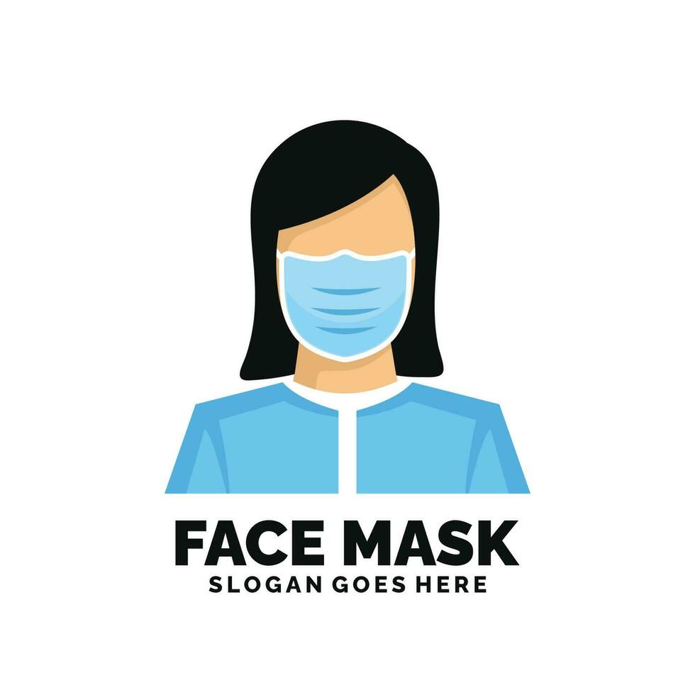 ansikte mask logotyp design vektor illustration