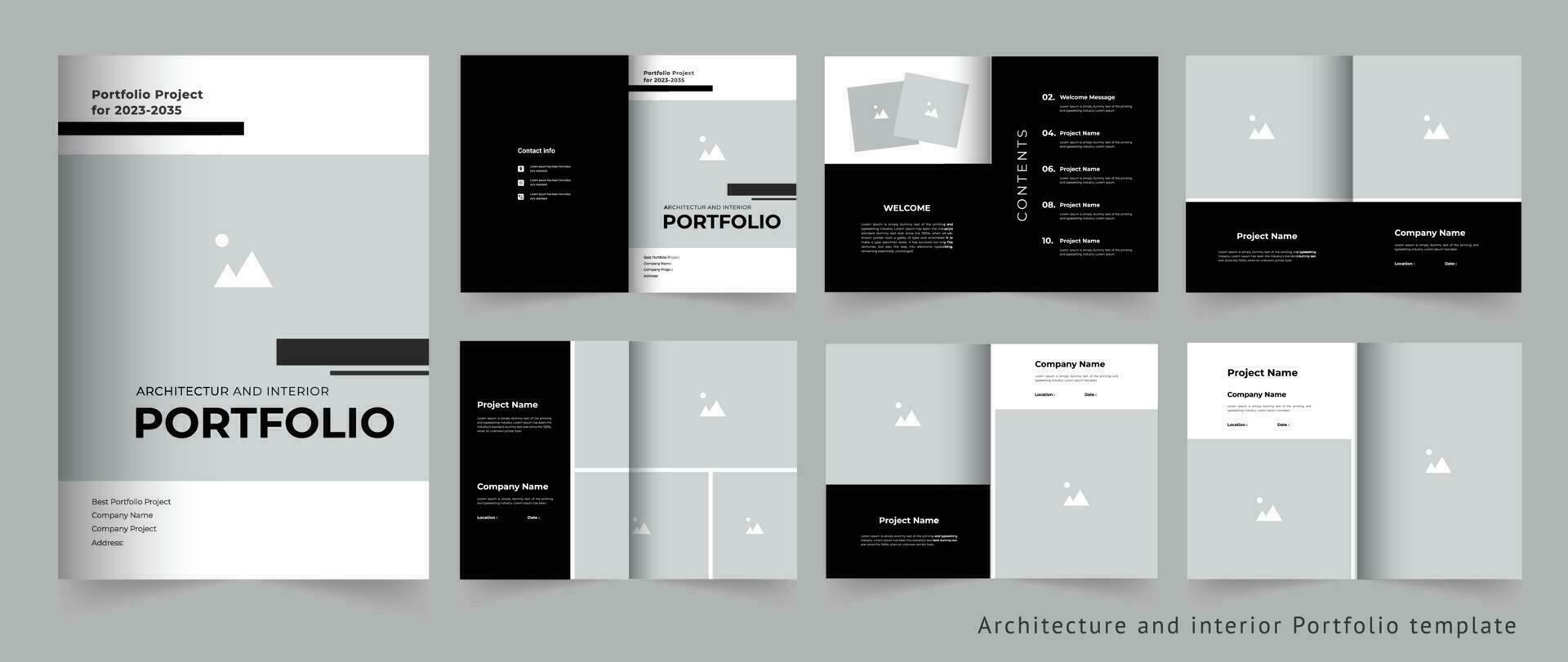 Portfolio Design architektonisch Portfolio und Innere Portfolio Design Vorlage vektor