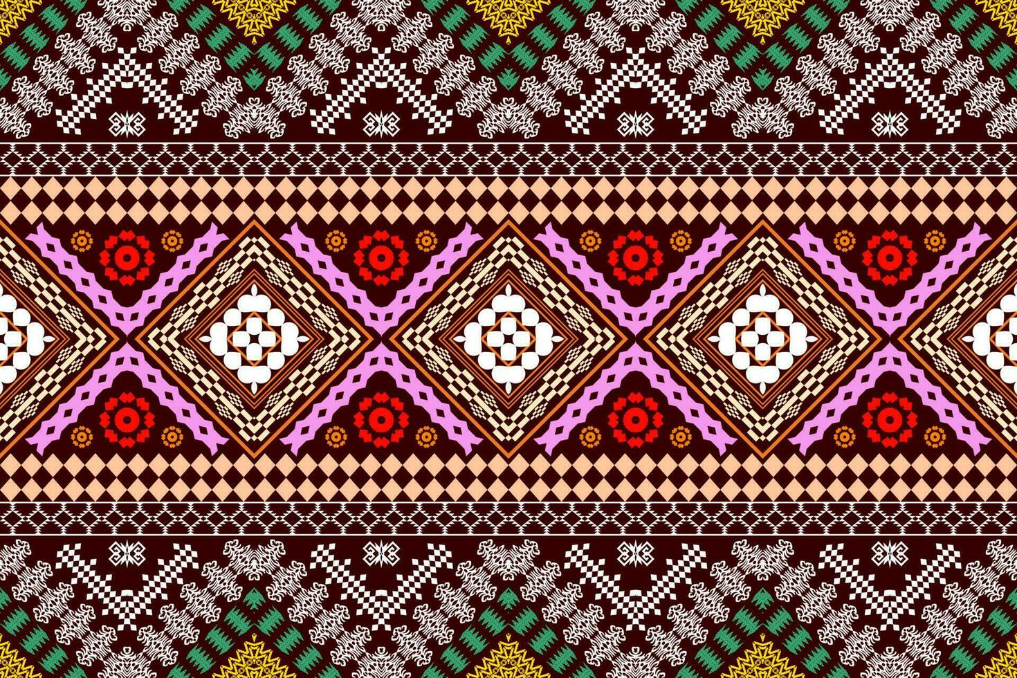 ethnisch Zahl aztekisch Stickerei Stil. geometrisch Ikat orientalisch traditionell Kunst Musterdesign zum ethnisch Hintergrund, Hintergrund, Mode, Kleidung, Verpackung, Stoff, Element, Sarong, Grafik, Vektor Illustration