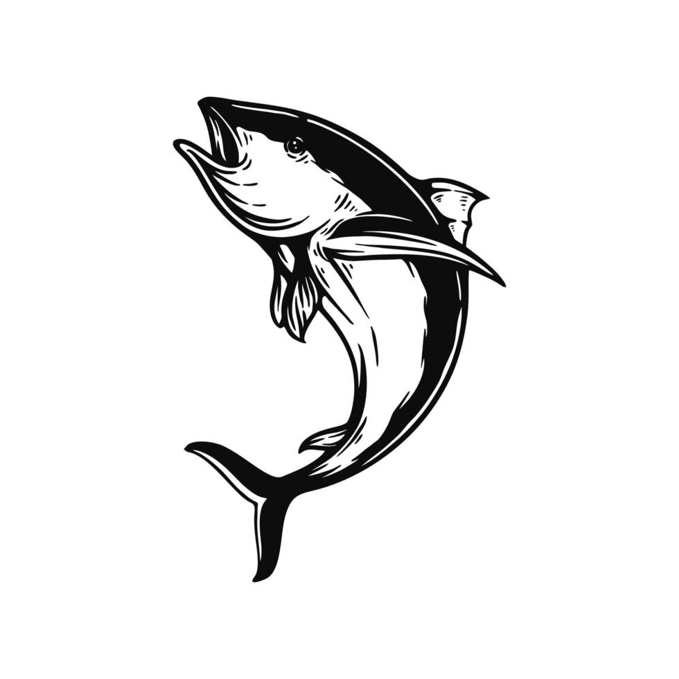 tonfisk fisk silhuett vektor illustration design