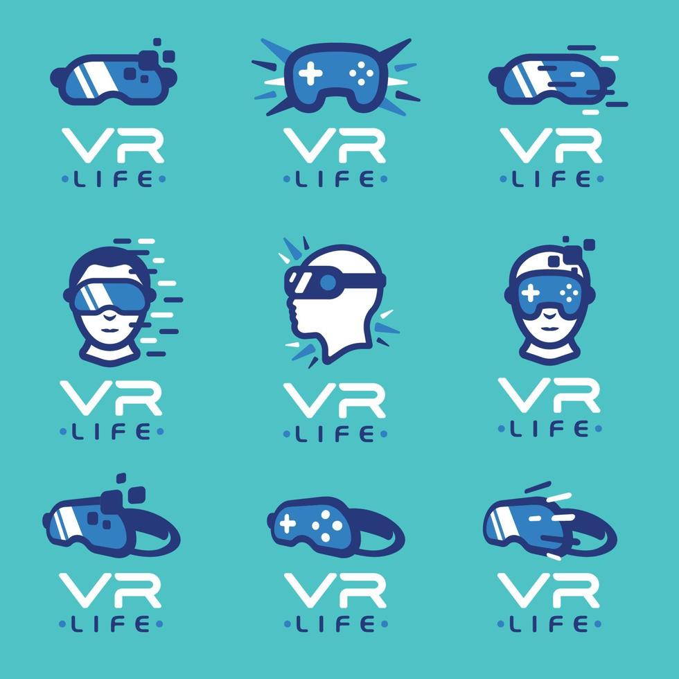 Virtual Reality Logo Template Set vektor