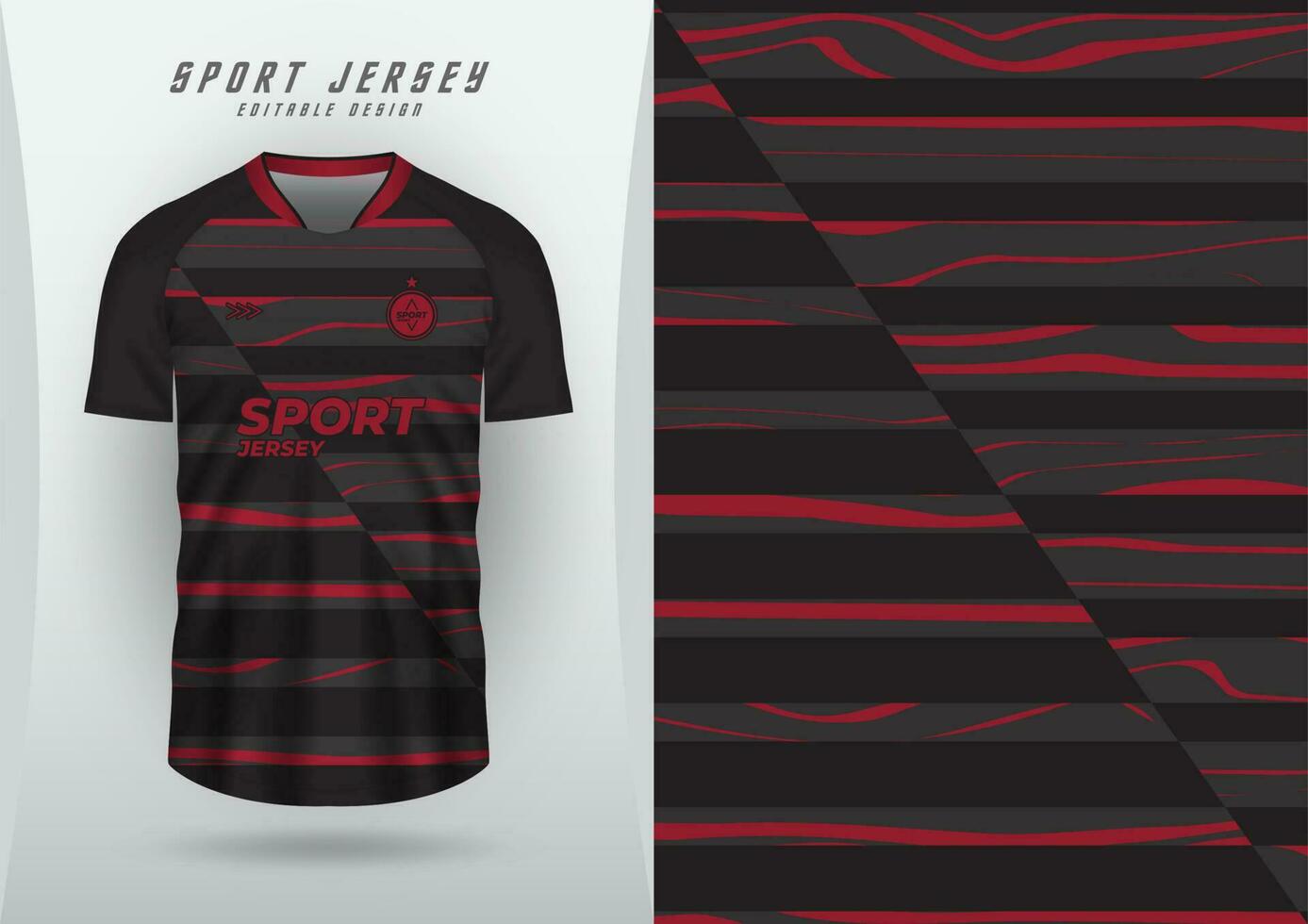 Hintergrund zum Sport Jersey, Fußball Jersey, Laufen Jersey, Rennen Jersey, schwarz rot Streifen Muster. vektor