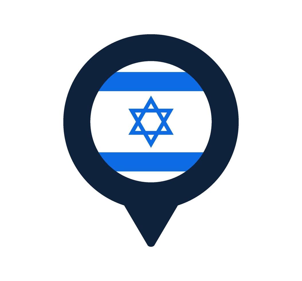 israel flagga och karta pekaren ikon. nationell flagga plats ikon vektor design, GPS locator pin. vektor illustration