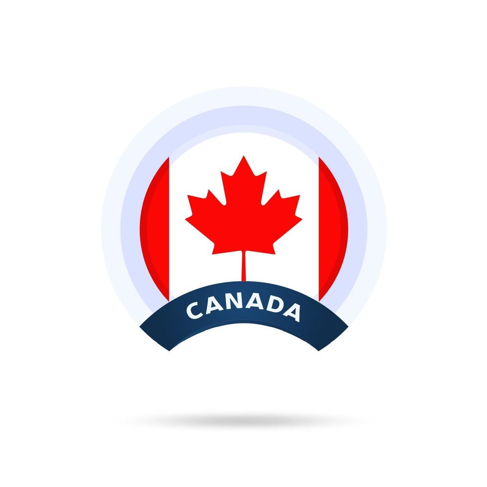 Kanada Nationalflagge Kreis Schaltfläche Symbol. einfache Flagge, offizielle Farben und Proportionen richtig. flache Vektorillustration. vektor