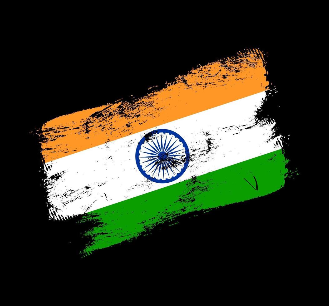Indien flagga grunge borste bakgrund. gammal penselflagga vektorillustration. abstrakt begrepp av nationell bakgrund. vektor