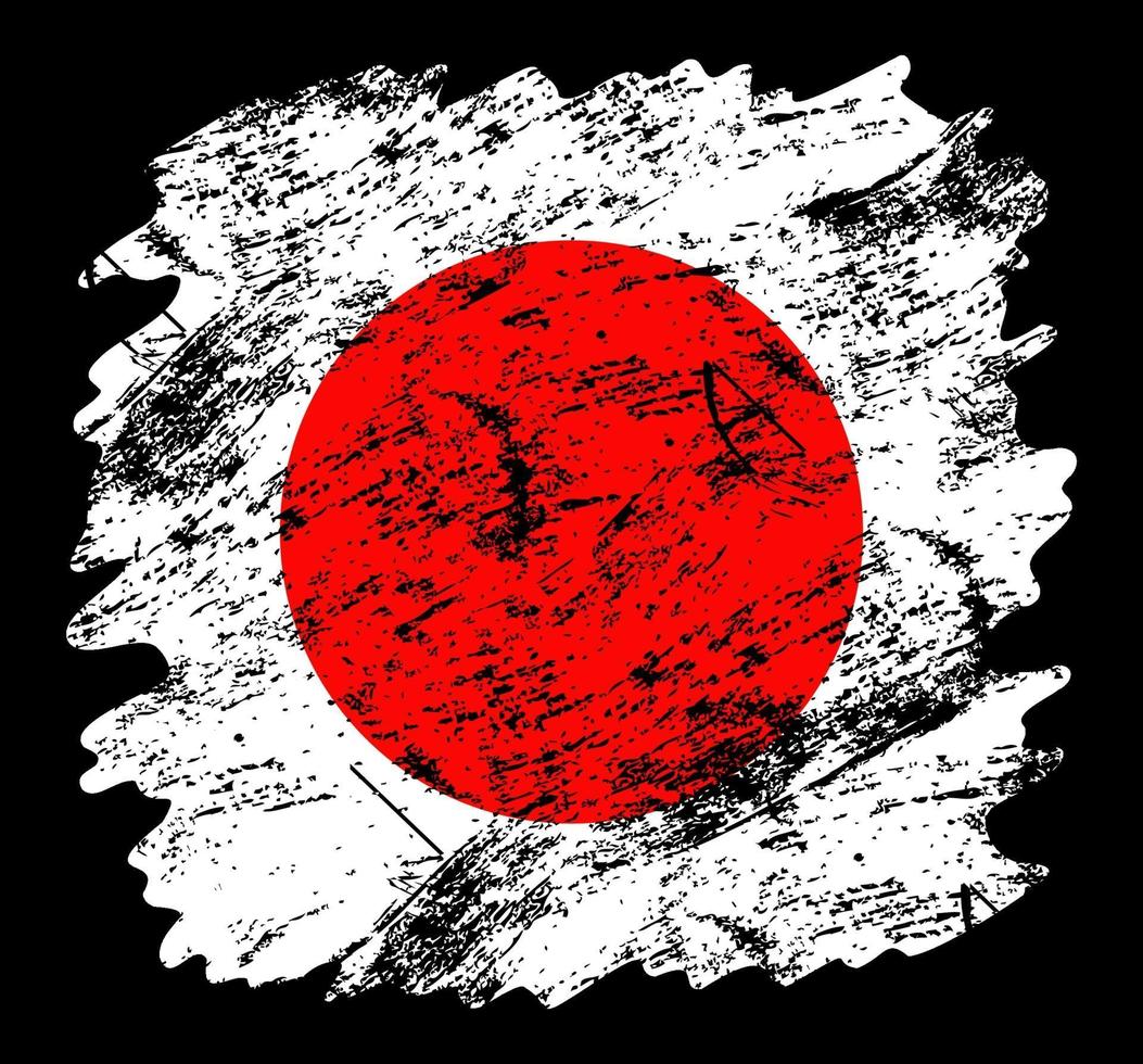 Japan Flagge Grunge Pinsel Hintergrund. alte Pinselflaggenvektorillustration. abstraktes Konzept des nationalen Hintergrunds. vektor