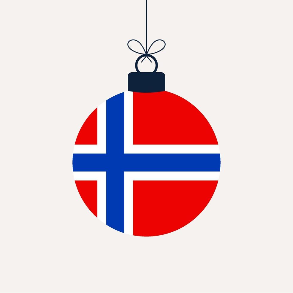 julboll med flagga. gratulationskort vektorillustration. god julboll med flagga isolerad på vit bakgrund vektor