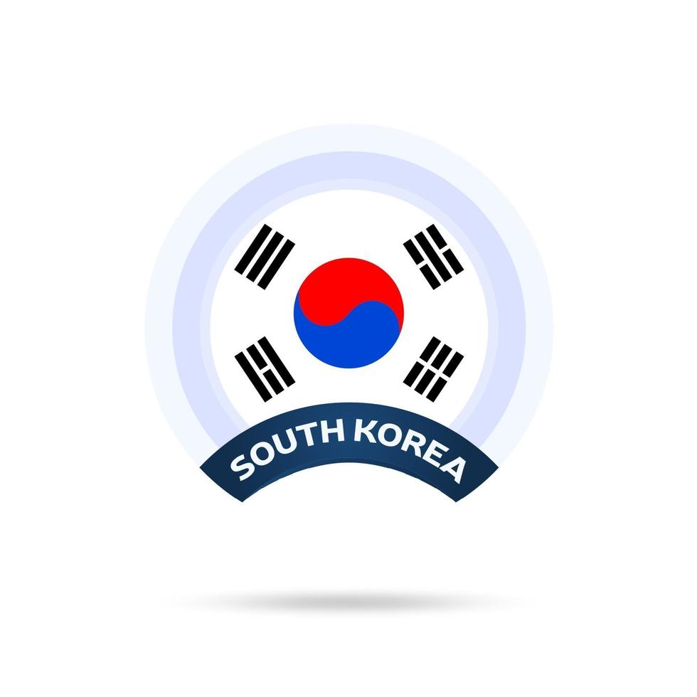 Südkorea Nationalflagge Kreis Knopf Symbol. einfache Flagge, offizielle Farben und Proportionen richtig. flache Vektorillustration. vektor
