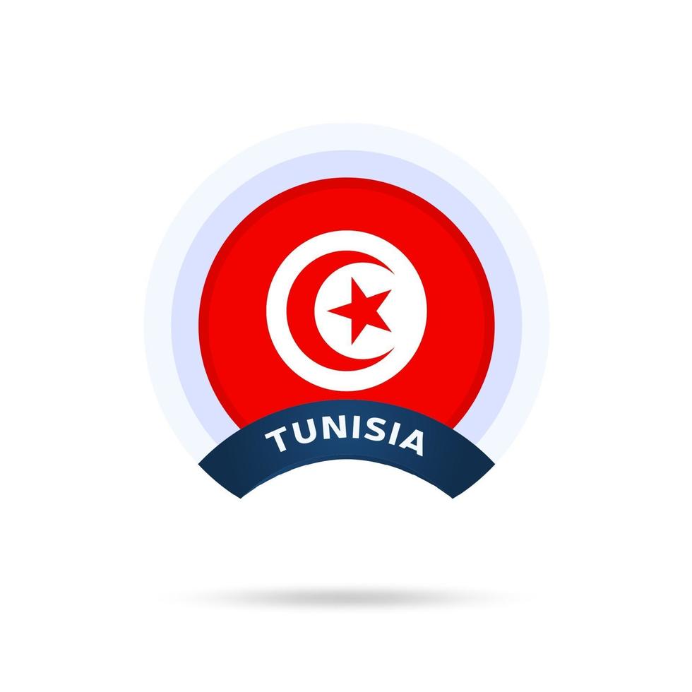 Tunesien Nationalflagge Kreis Schaltfläche Symbol. einfache Flagge, offizielle Farben und Proportionen richtig. flache Vektorillustration. vektor