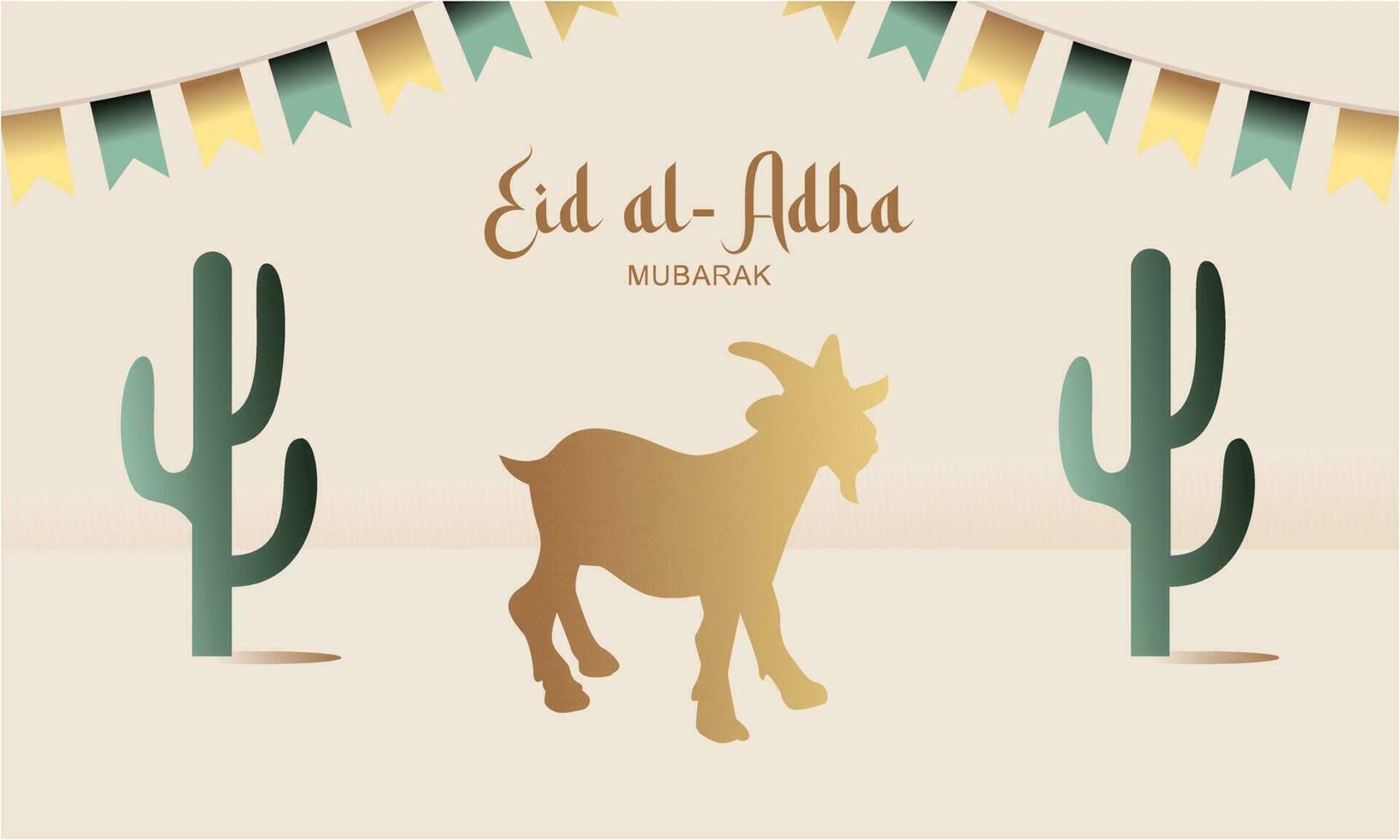 eid al Adha baner design vektor illustration. islamic och arabicum bakgrund för muslim gemenskap festival