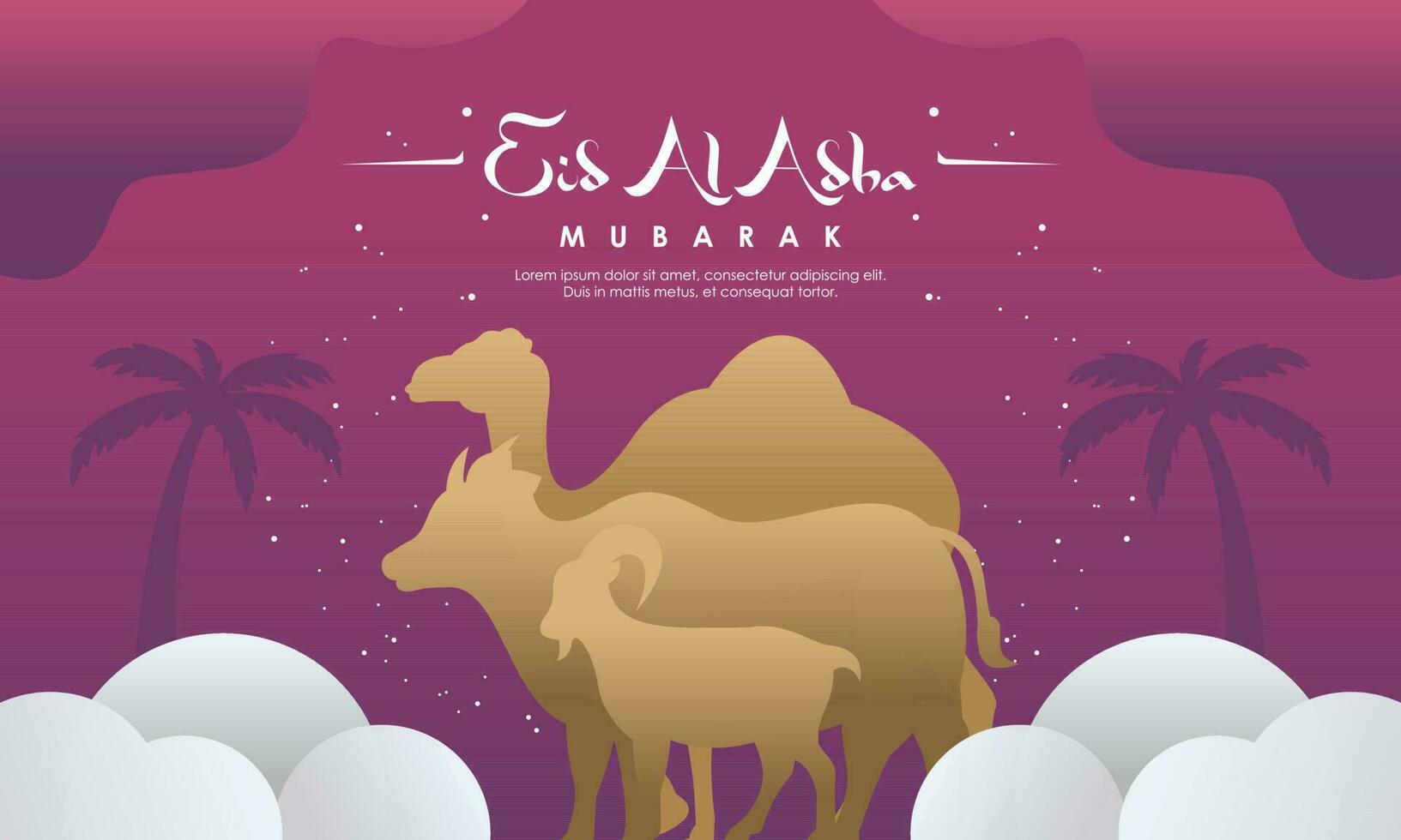eid al adha Banner Design Vektor Illustration. islamisch und Arabisch Hintergrund zum Muslim Gemeinschaft Festival