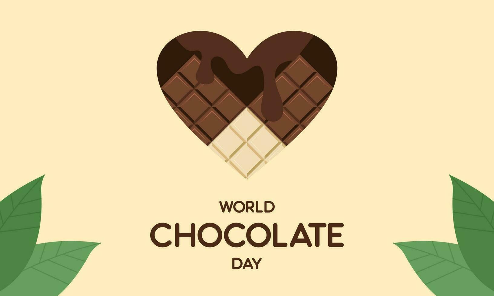 glücklich Welt Schokolade Tag Illustration mit Schokolade Logo vektor