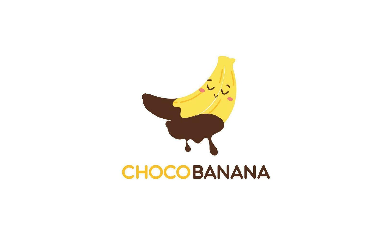 choklad banan logotyp illustration med rolig karaktär vektor