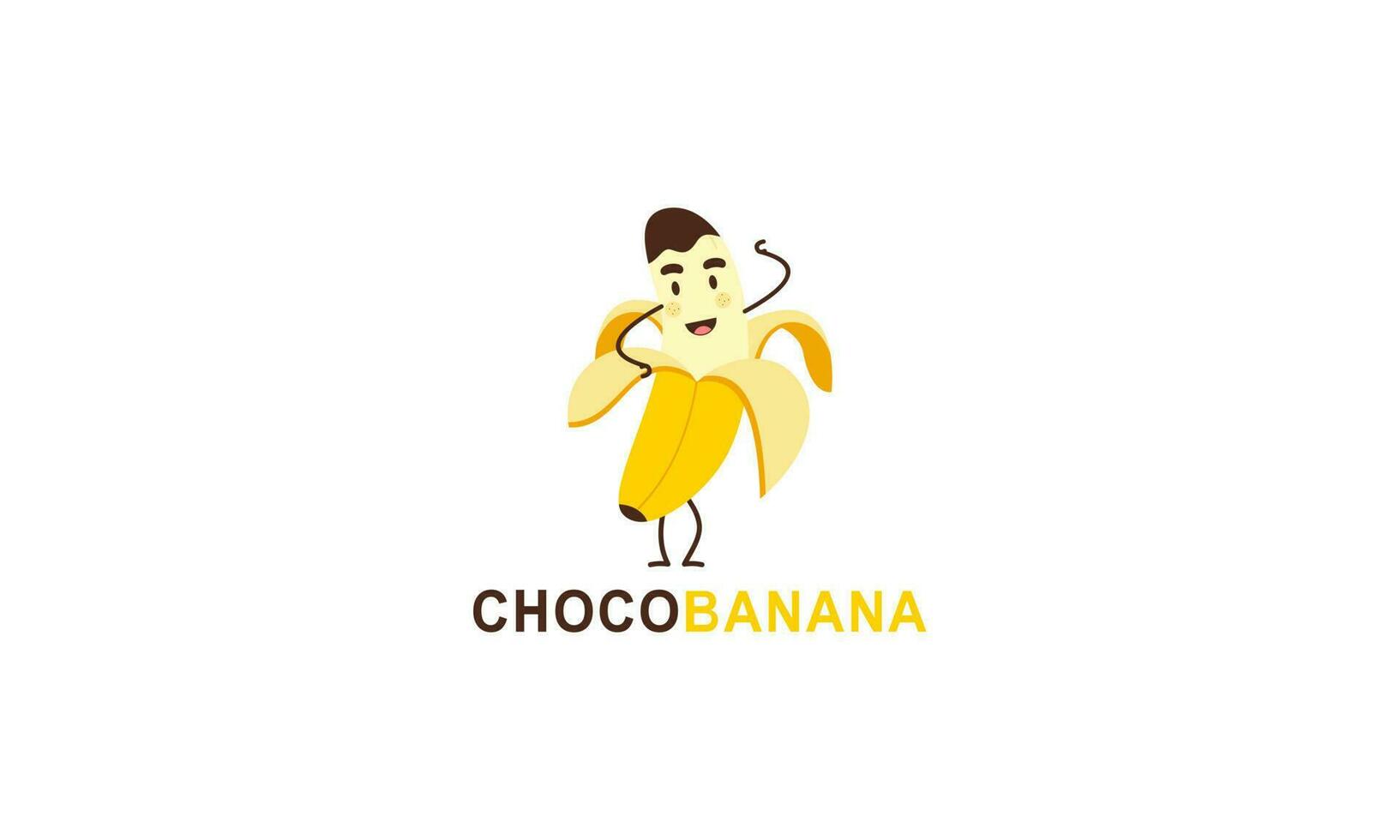 Schokolade Banane Logo Illustration mit komisch Charakter vektor