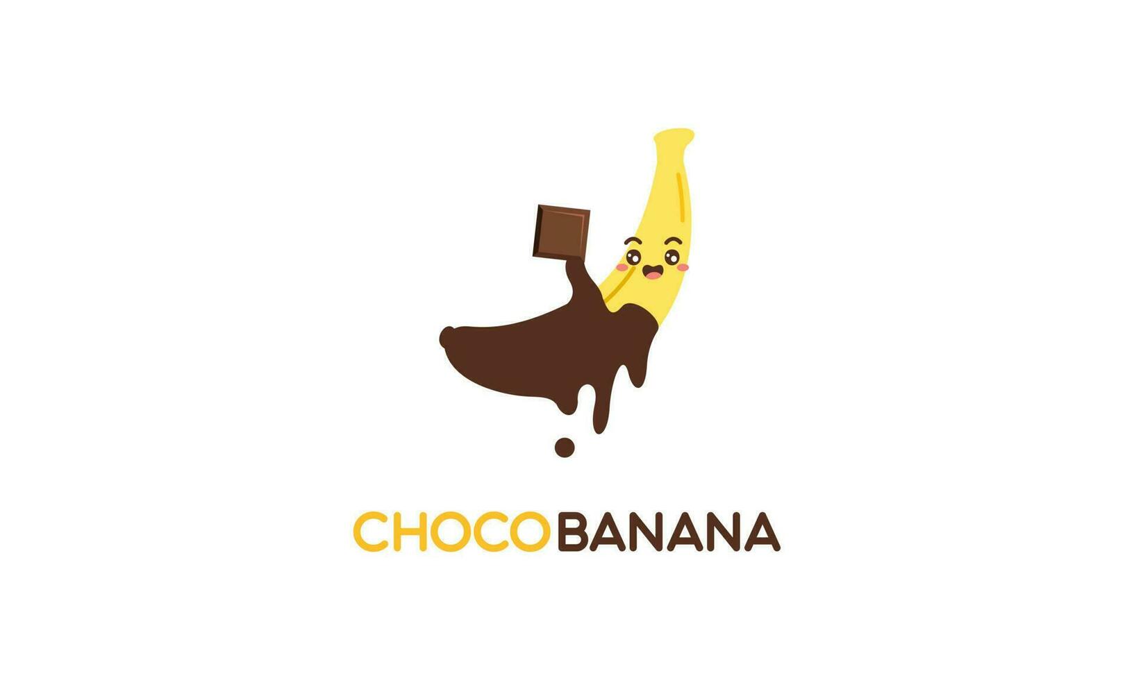 Schokolade Banane Logo Illustration mit komisch Charakter vektor