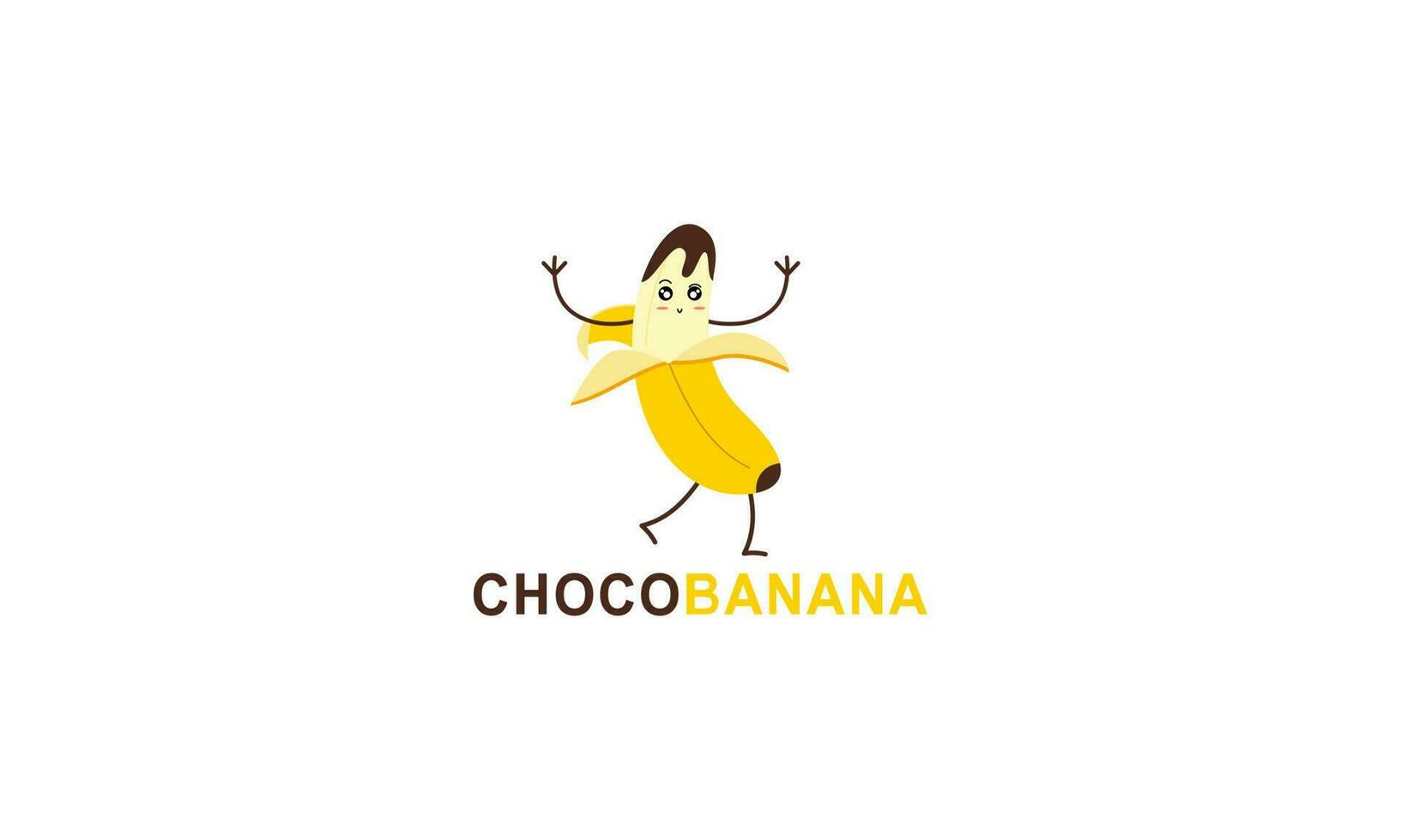 Schokolade Banane Logo Illustration mit komisch Charakter vektor