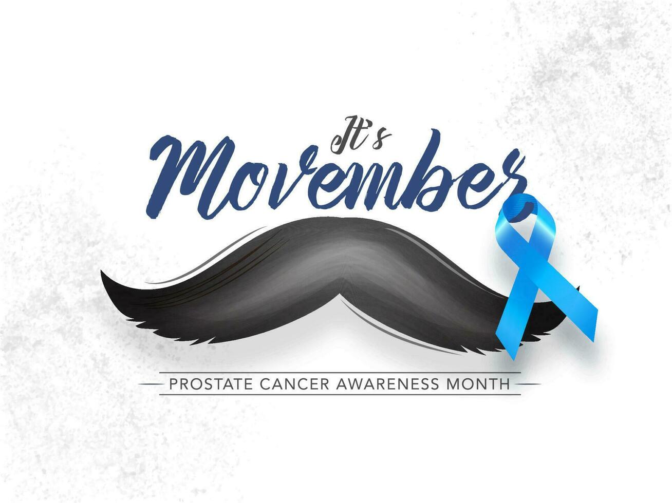 Kalligraphie von es ist movember mit Schnurrbart und AIDS Band Illustration auf Weiß Grunge Hintergrund zum Prostata Krebs Bewusstsein Monat Konzept. vektor