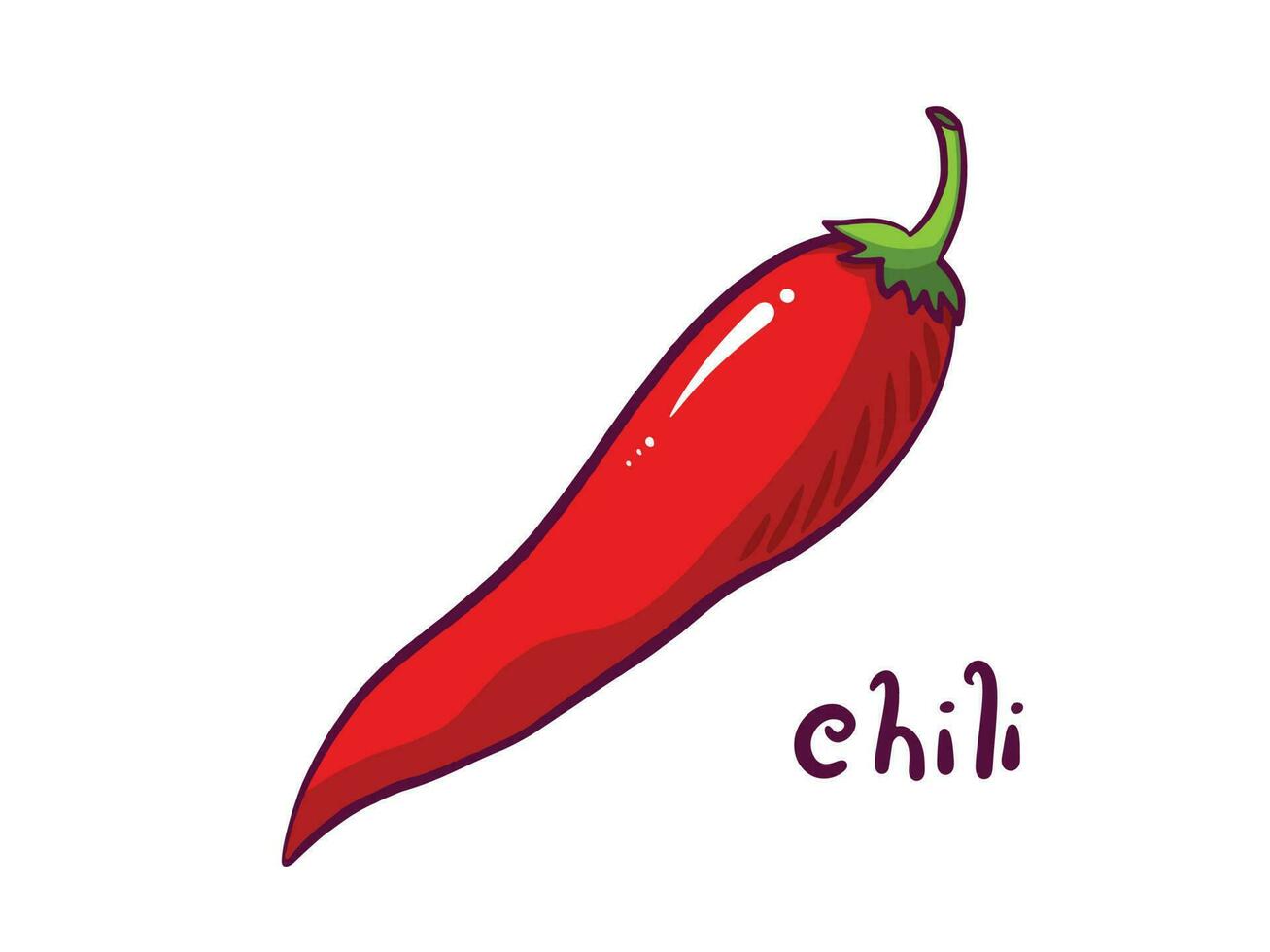 umrissen Karikatur gestylt frisch Chili Kochen Essen heiß Pfeffer Zutaten Vektor Illustration isoliert auf Weiß Hintergrund. einfach eben Essen thematisch Zeichnung.