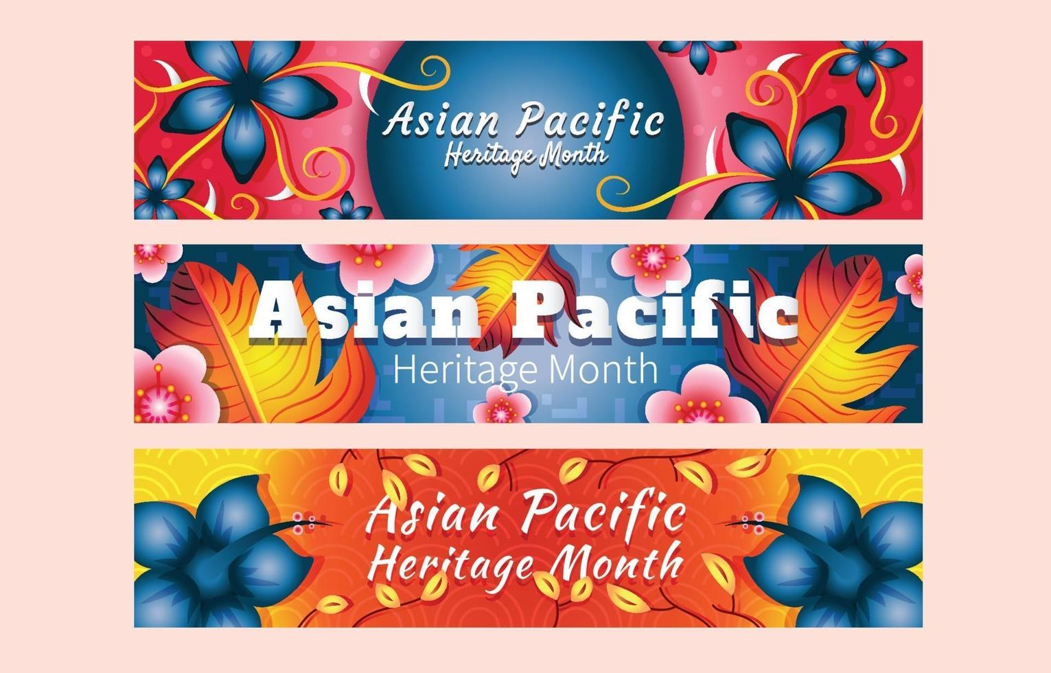 asiatiska pacific arv månad banner uppsättning mall vektor