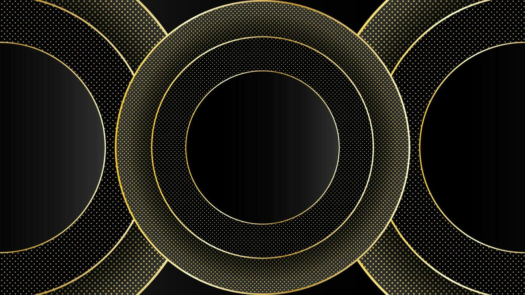 Luxus geometrisch Hintergrund mit abstrakt golden und Kreise. Vektor Banner Design