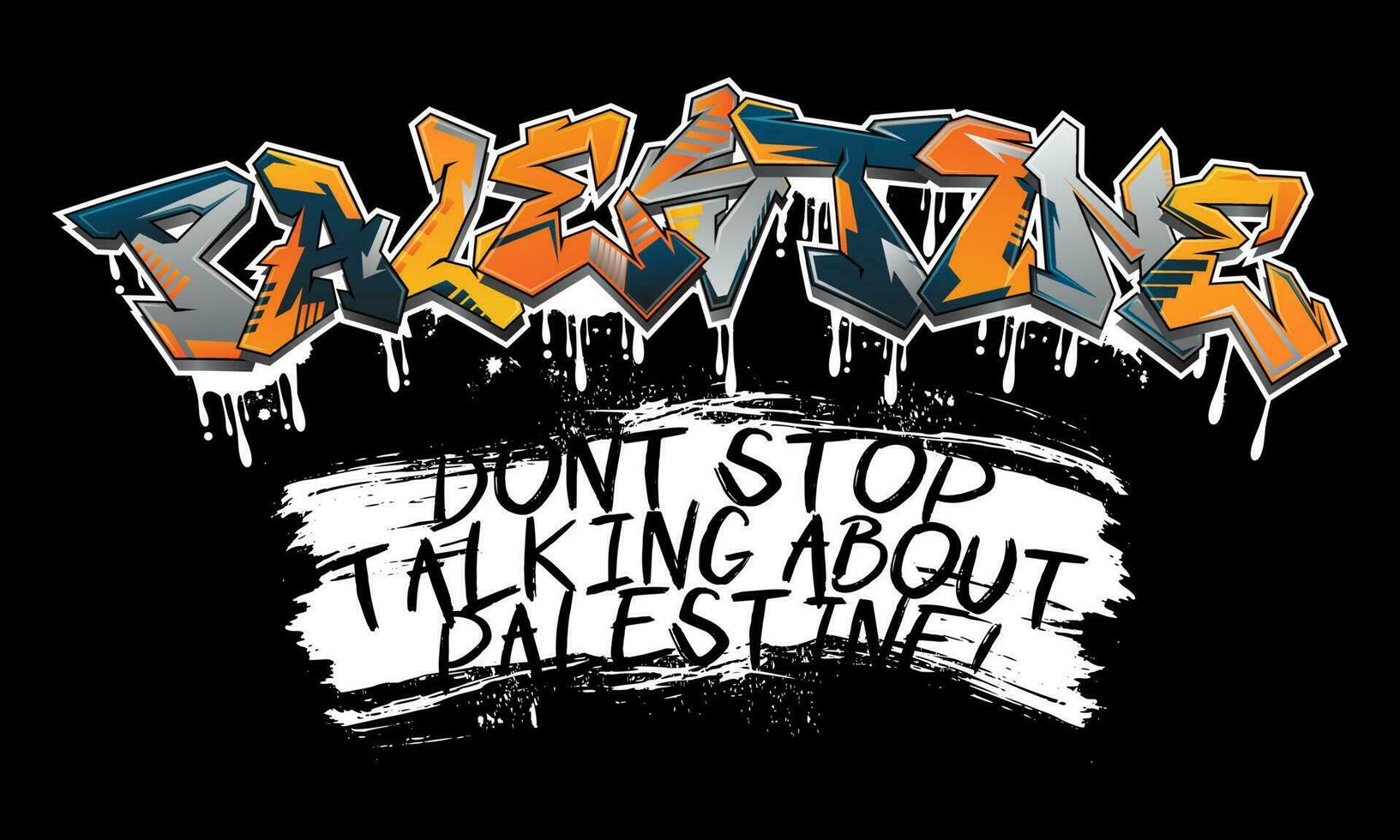 graffiti stödjande palestina. vektor illustration