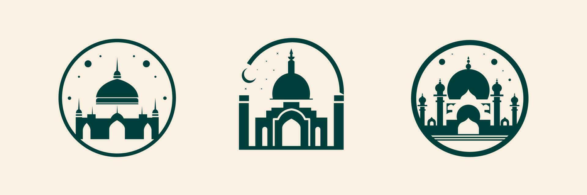 Moschee Symbol Satz, islamisch Moschee Symbol einstellen , Vektor eps Datei