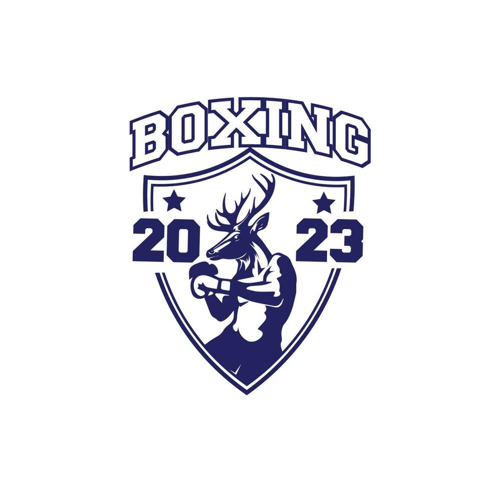 design logotyp maskot rådjur boxning vektor