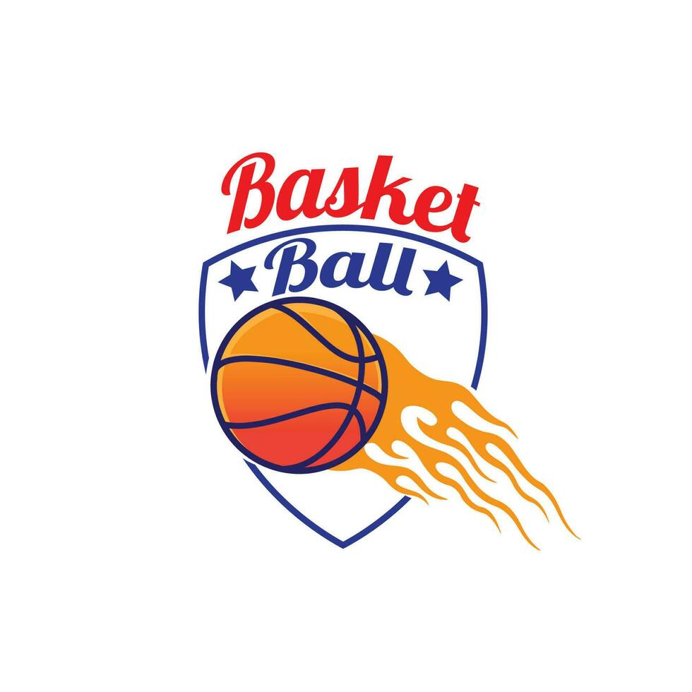 Design Logo Sport Basketball Vektor Illustration