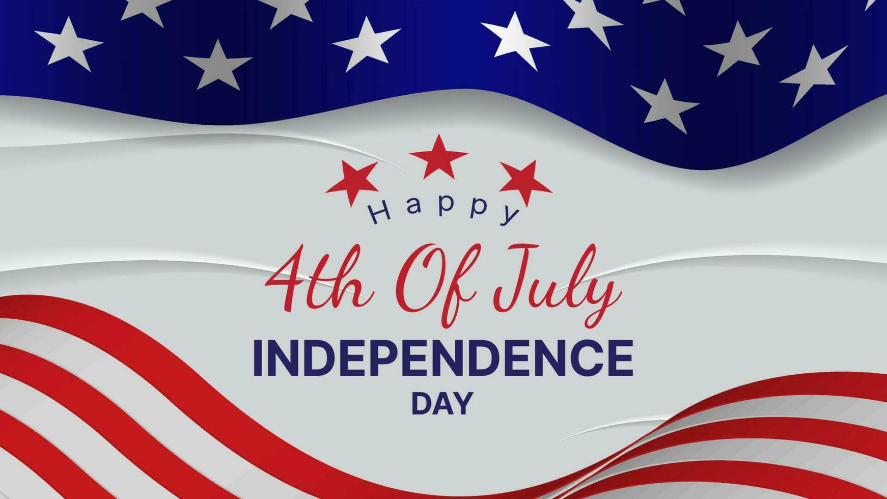 Lycklig 4:e av juli baner design med amerikan flagga dekoration. oberoende dag vektor illustration