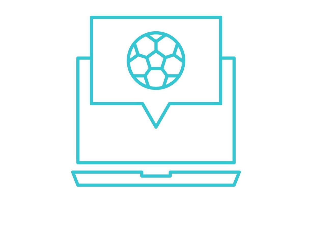 Online-Computer Fußball-Symbol. Umriss Online-Computer Fußball Vektor-Symbol für Web-Design isoliert auf weißem Hintergrund vektor