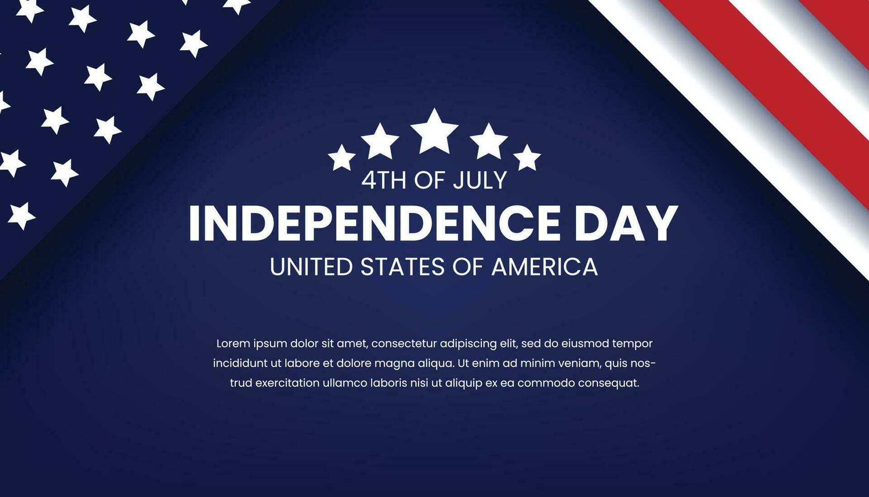 4:e av juli, oberoende dag förenad stater av Amerika baner design vektor