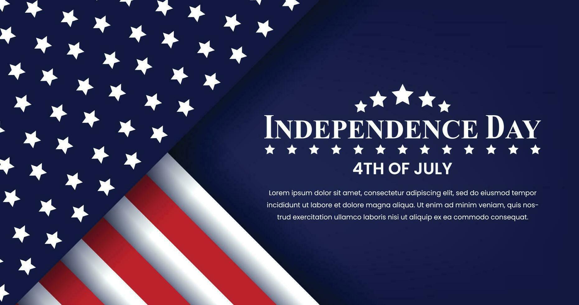 glücklich 4 .. von Juli, USA Unabhängigkeit Tag Gruß Karte mit Blau Hintergrund vektor