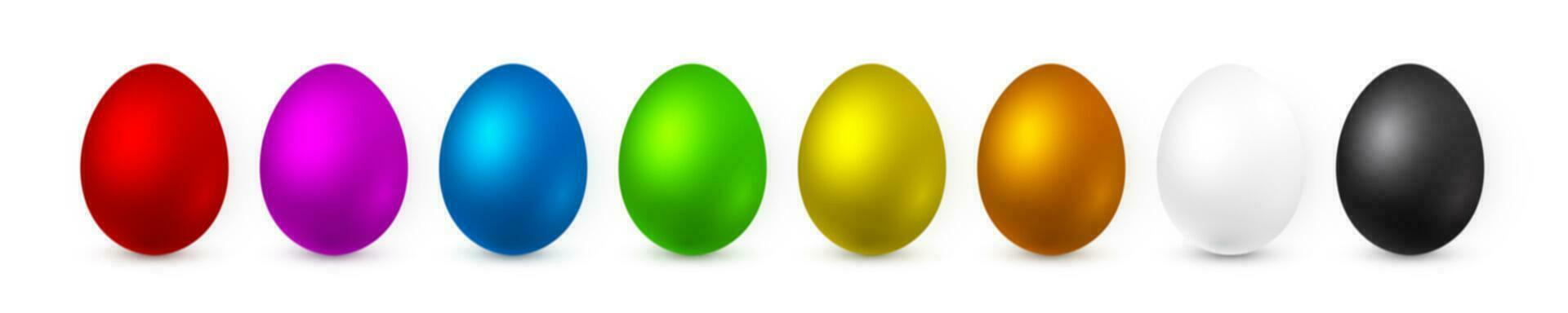 Färg påsk ägg på vit bakgrund. design mall. vektor illustration