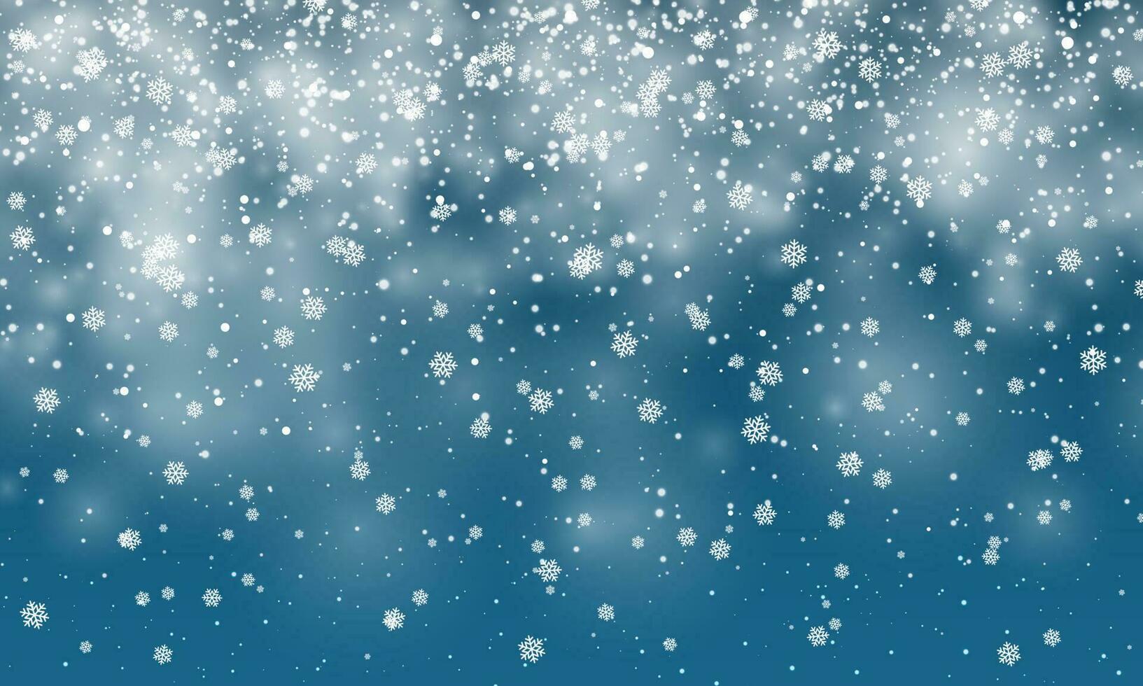 Weihnachten Schnee. fallen Schneeflocken auf Blau Hintergrund. Schneefall. Vektor Illustration