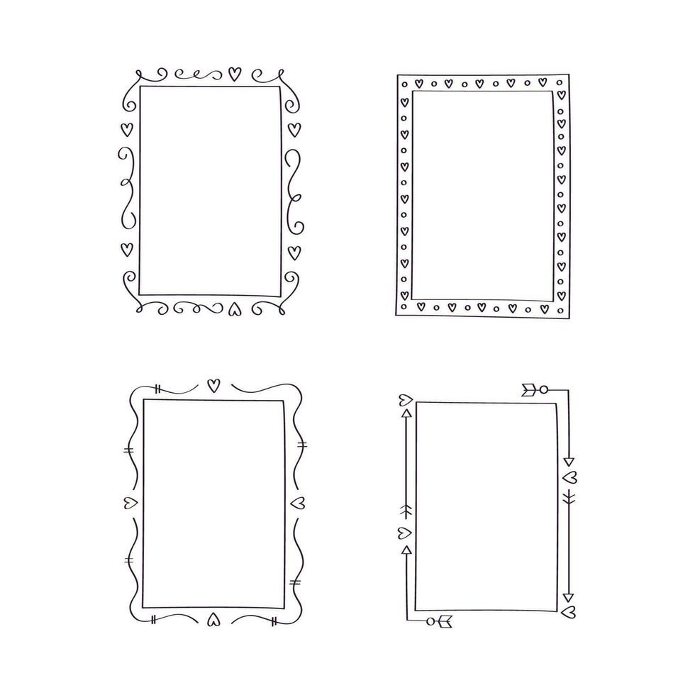 uppsättning av prydnad ramar vektor