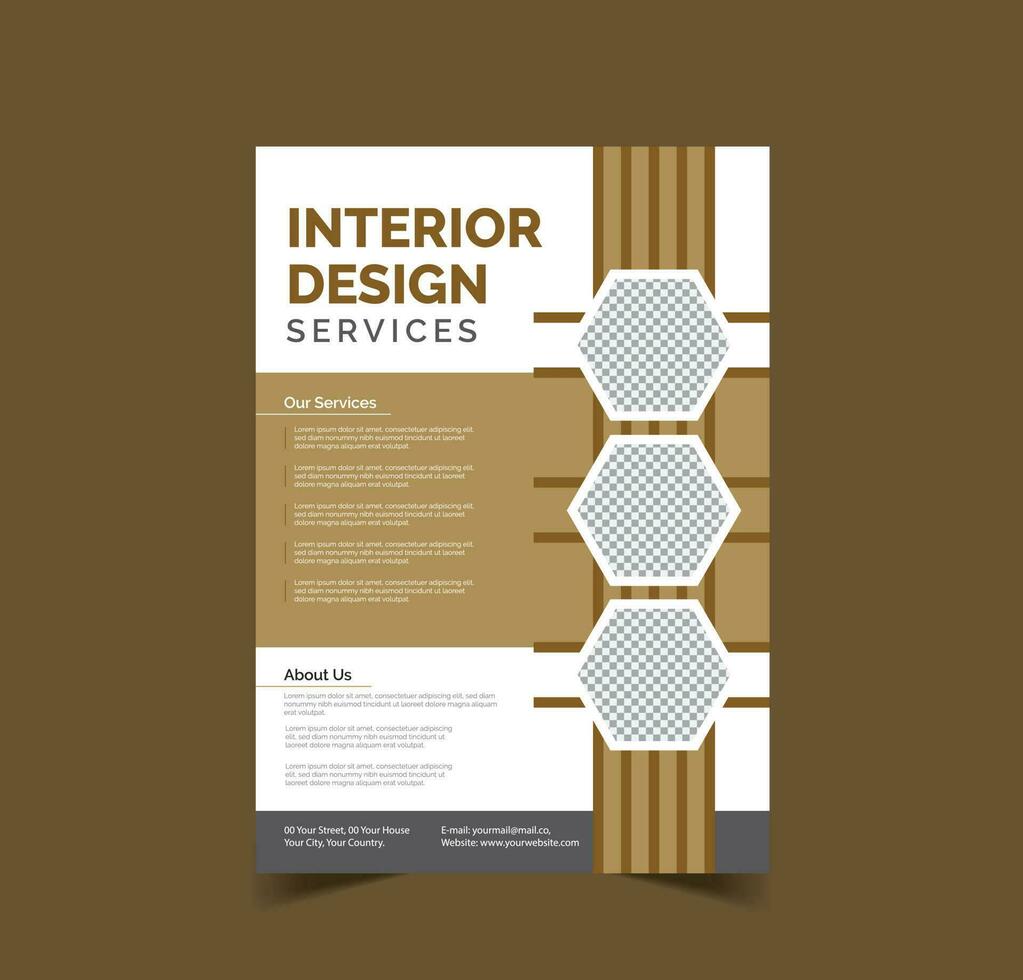 Innere Design Flyer Vorlage, die Architektur Unternehmen Poster Design. vektor