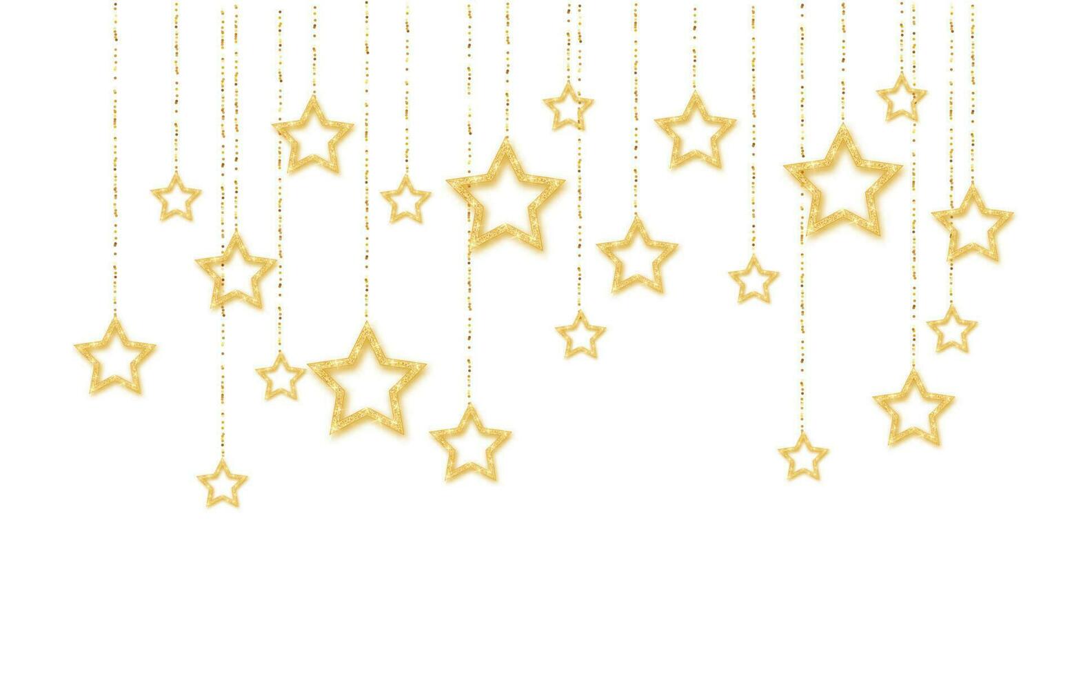 Gold Übergabe glänzend funkeln glühend Star isoliert auf Weiß Hintergrund. Vektor Illustration