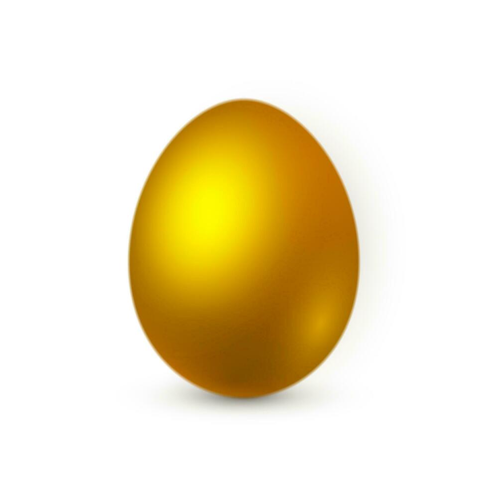 golden Ei auf Weiß Hintergrund. Design Vorlage. Vektor Illustration