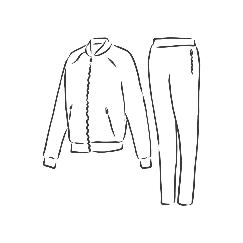 Trainingsanzug Vektor Sport Mode Kleidungsstück Mann, Trainingsanzug, Vektor Skizze Illustration