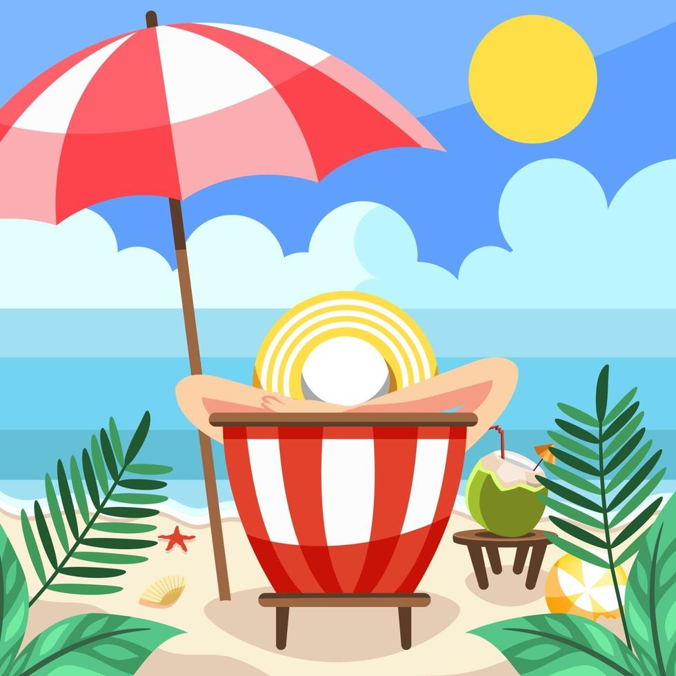 Genießen Sie Sommeraktivitäten am Strand vektor